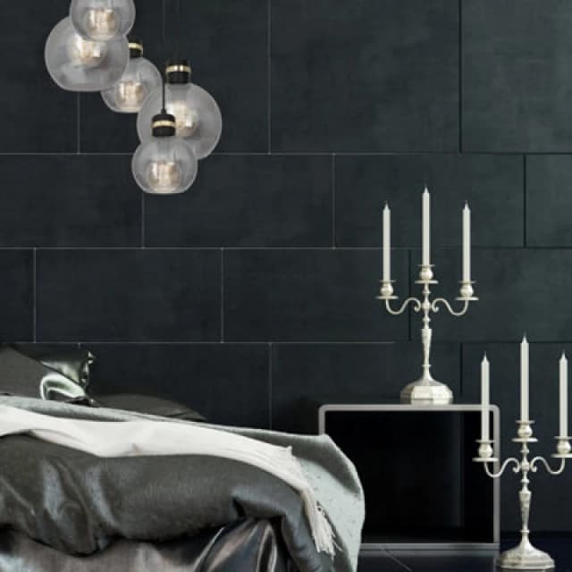 Milagro Cluster Pendant Lamp Omega Black / Gold 5XE27 Circle