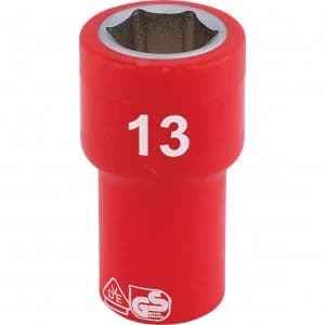 Draper 1/4" Drive VDE Fully Insulated Hexagon Socket Metric 1/4" 13mm
