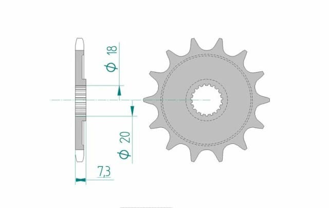 AFAM Steel Standard Front Sprocket 20206 - 520