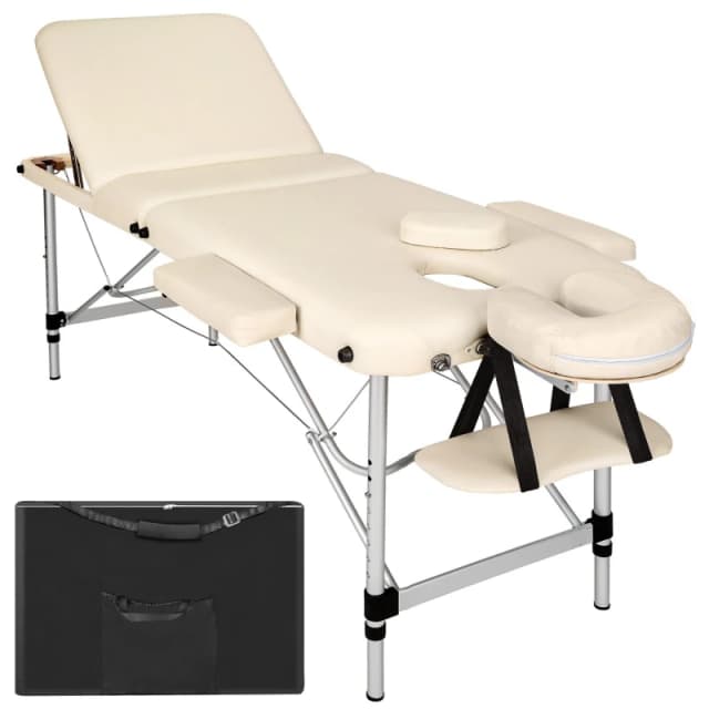 tectake Massage Table in Beige Beige Unisex
