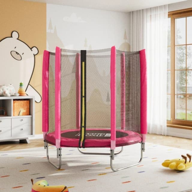 LIFE IDEAS SPORT Outdoor Trampoline with Safety Enclosure Red unisex One Size