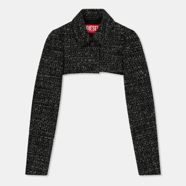 Diesel Womens G-Anne Bouclv Tweed Long Sleeve Ultra-Cropped Blazer 9XXA female 8