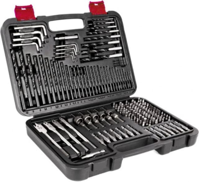 Lumberjack 150 Piece Drill Bit Set HSS Masonry Wood Screwdriver Bits Black unisex