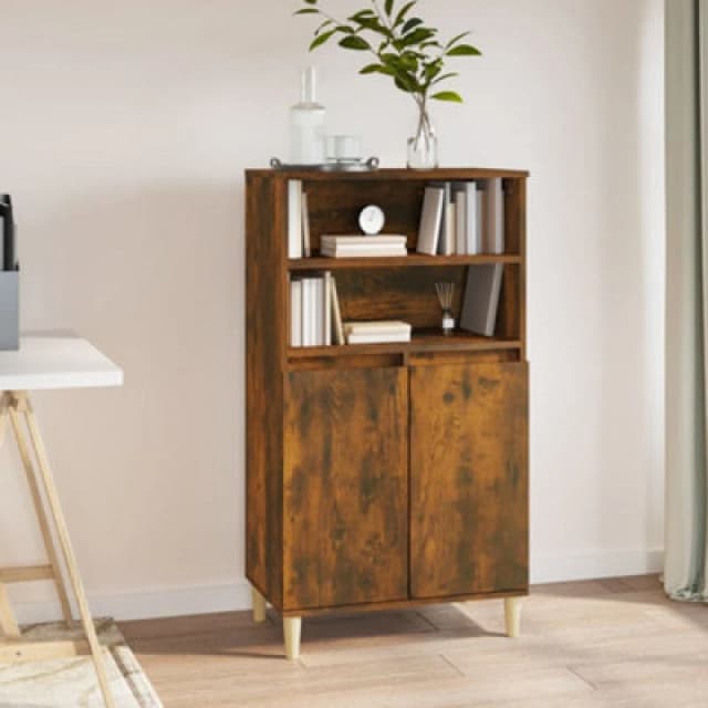 vidaXL Highboard Smoked Oak 60x36x110cm Engineered Wood, Brown 821225