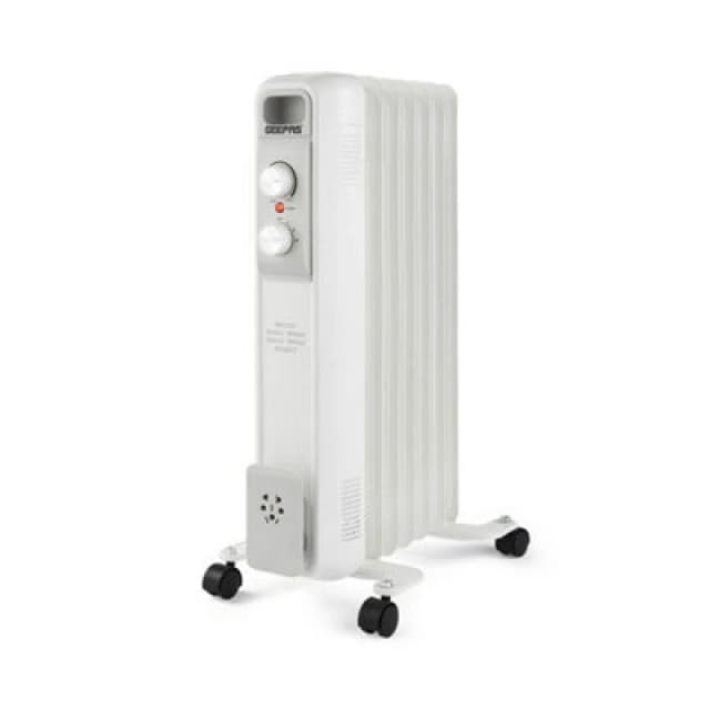Geepas Electric 1500W Portable Oil Filled Heater Radiator 7 Fin White