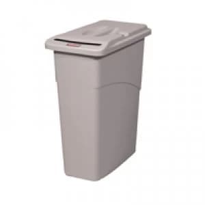Rubbermaid Slim Jim Grey Confidential Waste Container FG9W1500LGRAY