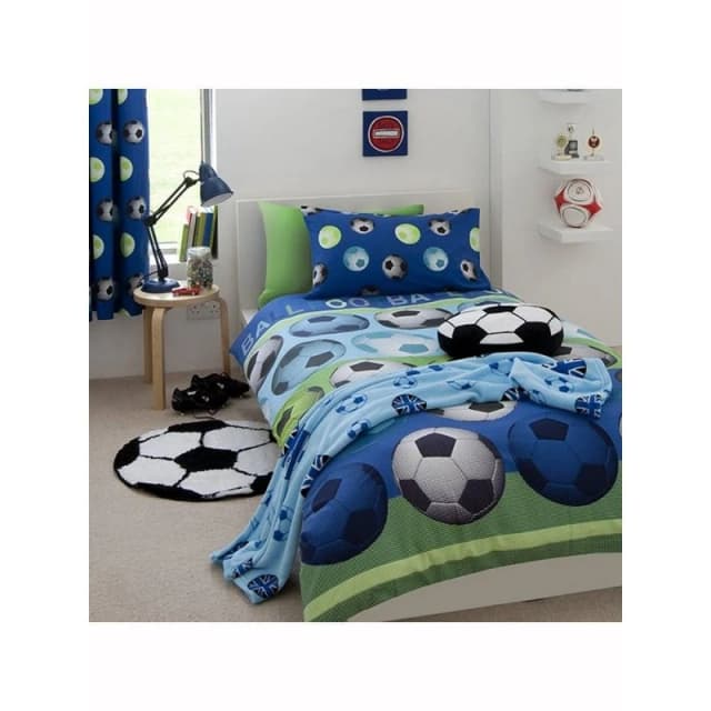 Catherine Lansfield Catherine Lansfield Football Duvet Cover Set in Baby Blue Size: Single Baby Blue Single Unisex 5063107563941