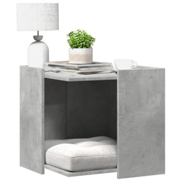 vidaXL Cat Litter Box Enclosure Concrete Grey 53x53x51cm Engineered Wood, Grey 857754