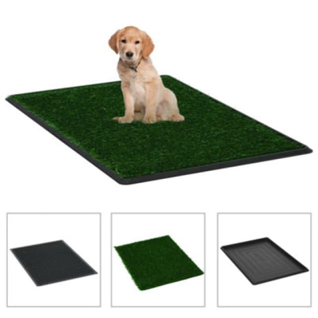 VIDAXL Vidaxl - Pet Toilets 2 pcs with Tray & Faux Turf Green 76x51x3cm wc 8719883667409