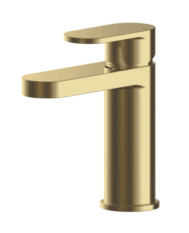Balterley Round Mono Basin Mixer Tap with Push Button Waste - Brushed Brass Bronze