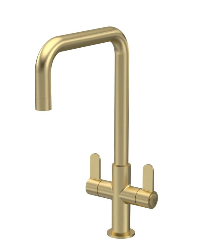 Balterley Kitchen Mono Mixer Tap with 2 Lever Handles Brushed Brass 361mm Bronze