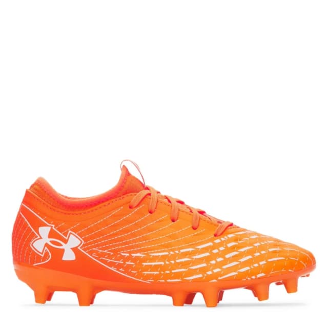 Under Armour Magnetico Club Juniors Firm Ground Football Boots Orange/White male 3 (35.5)