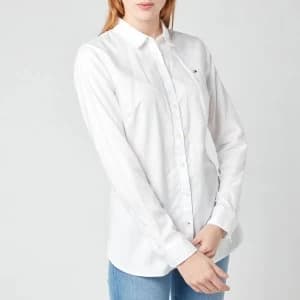 Tommy Hilfiger Womens Heritage Regular Fit Shirt - Classic White - L