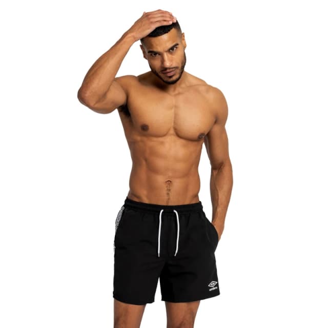 Umbro Umbro Men Taped Swim Shorts in Black Size: Small Black S Male 5063107693747