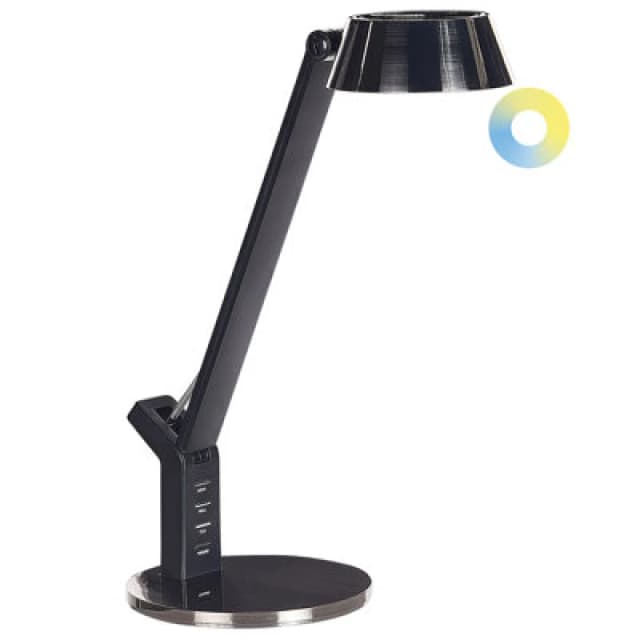 Beliani LED Desk Lamp Chamaeleon With USB Port Metal Brass