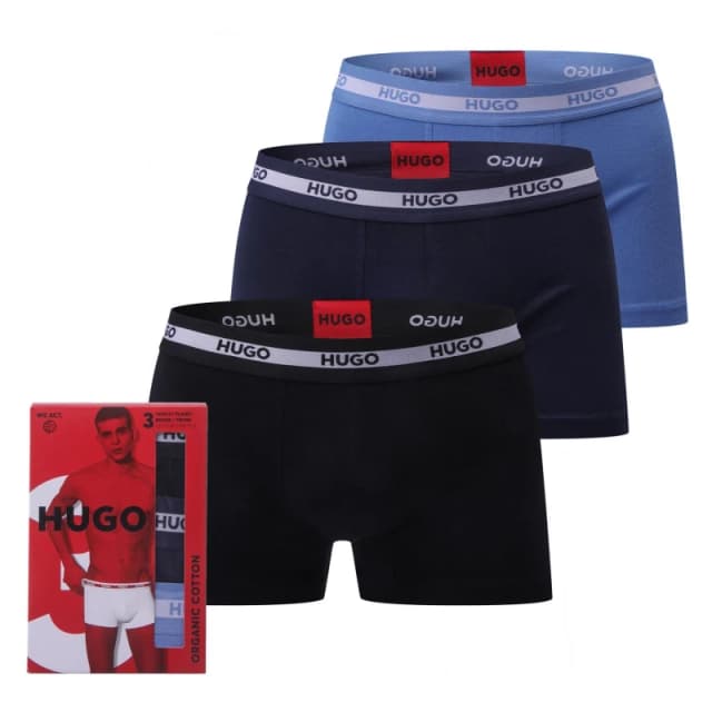 Hugo 3 Pack of Logo Trunks Multi Colour male 2XL