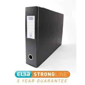 Elba A3 Plastic Lever Arch File PVC 2 Ring 70mm Landscape Black Pack of 2