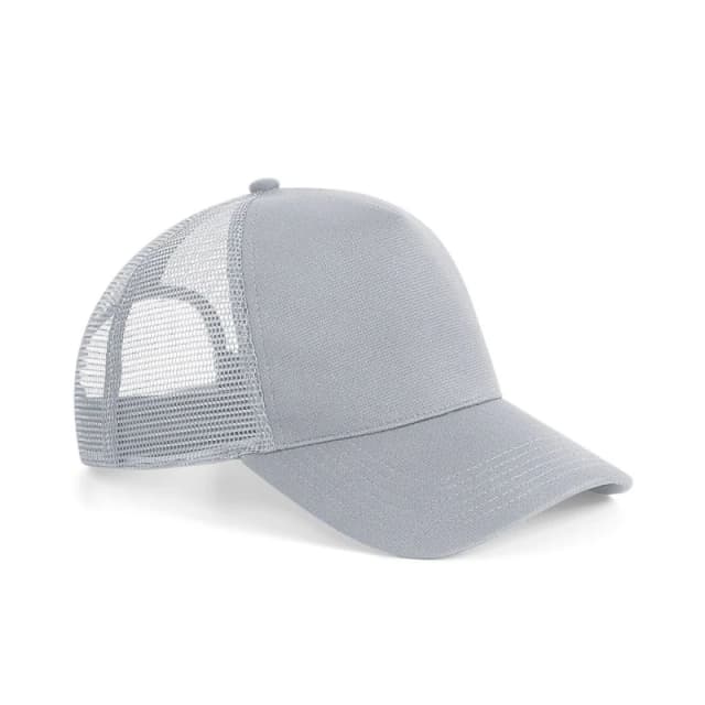 Beechfield Beechfield Men Microknit Snapback Trucker Cap in Light Grey Light Grey One Size Male 5059269215521