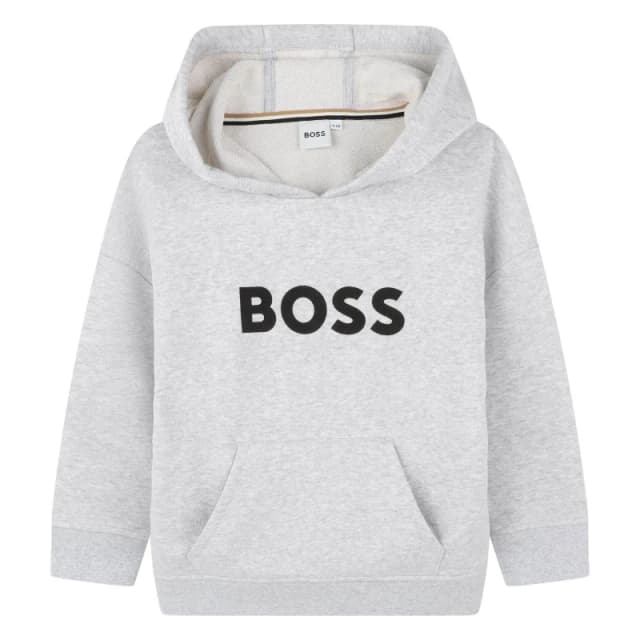 BOSS Kids Logo Pull Over Hoodie OTH Hoodies 4Y Grey 53013302135