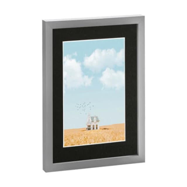 Nicola Spring Photo Frame With A5 Mount - A4 (8" X 12") - Grey/black