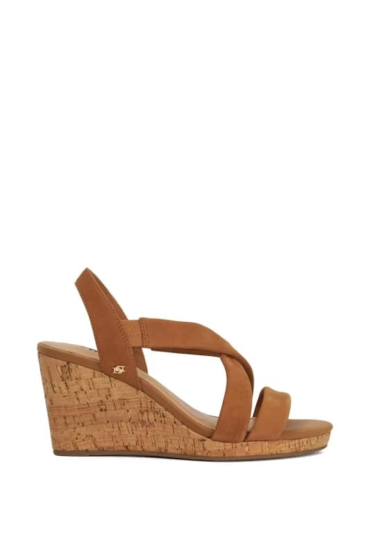 Dune London Womens Wide Fit 'Kamies' Wedges in Tan Size: 8 Tan Female 8