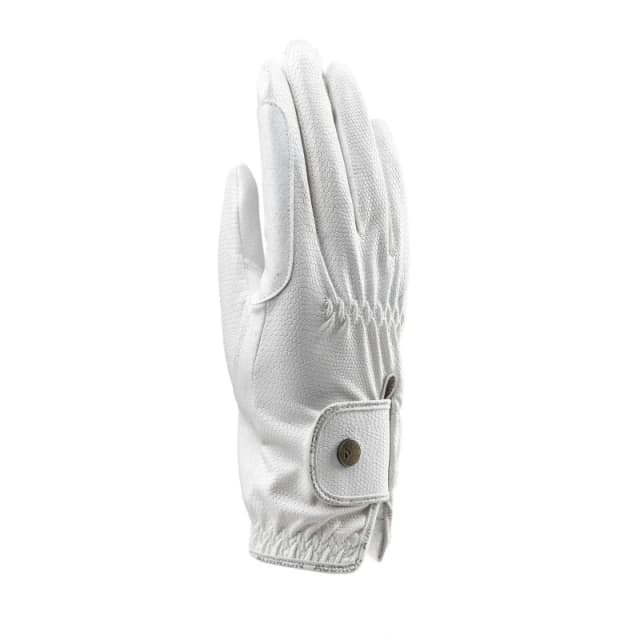 Aubrion Stadium Synthetic Leather Riding Gloves in White Size: Small White Unisex S