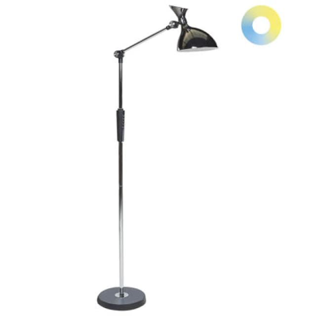 Beliani LED Floor Lamp Andromeda With Dimmer Metal Silver