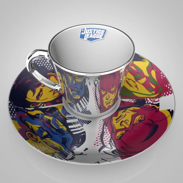 Justice League Mirror Mug And Plate