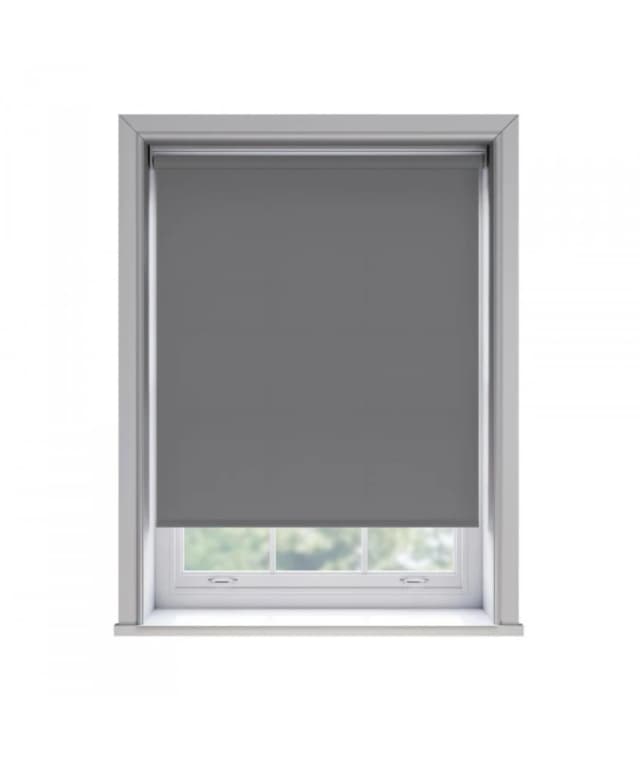 New Edge Blinds No Drill Slate Grey Thermal Blackout Roller Blind 170cm Drop in Mid Grey Size: 125cm Mid Grey Unisex 125 cm