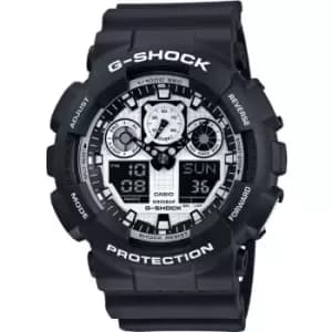 Mens Casio 'G-SHOCK' Black and White Plastic/Resin Quartz Chronograph Watch