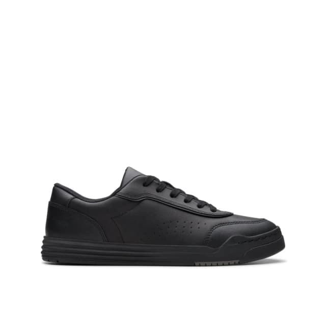 Clarks Urban Solo Older Black Leather Trainers, Lace Up, School Shoes Size: 13.5-Wide Fit Black Unisex 13.5-Wide Fit