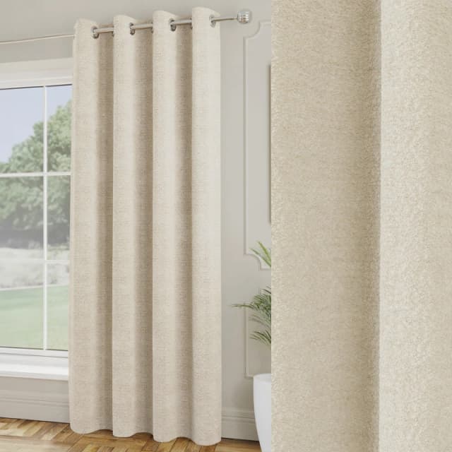 Royale Boucle 66 x 84 Thermal Ready Made Eyelet Door Curtain Cream