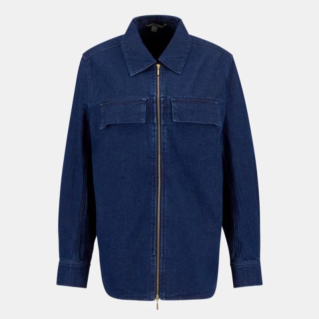 Barbour Womens Arla Cotton Long Sleeve Full Zip Overshirt Rinse Wash female 10 (S)