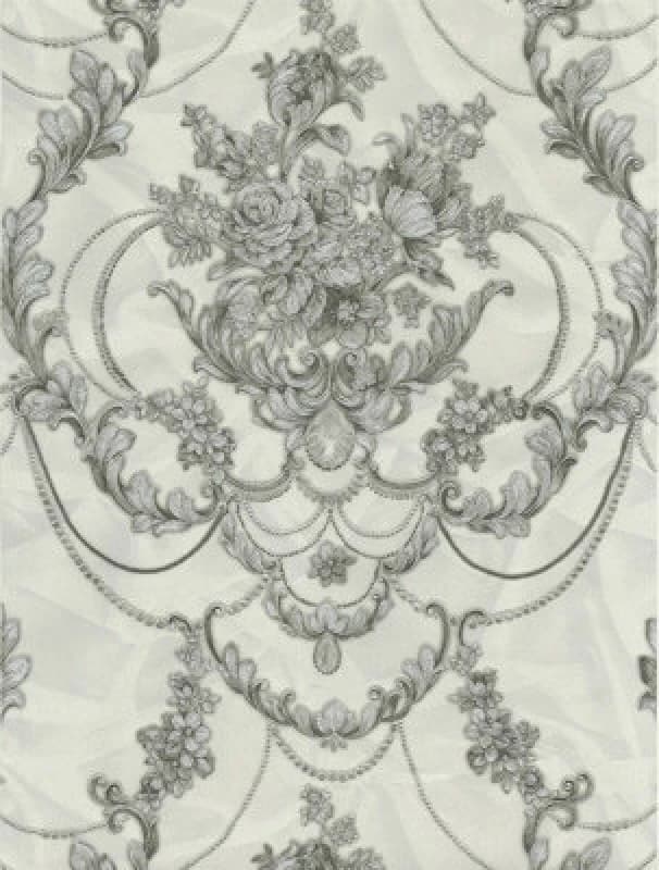 Debona Perla Ii Damask Texture Vinyl Silver Grey Metallic Glitter Wallpaper 9085