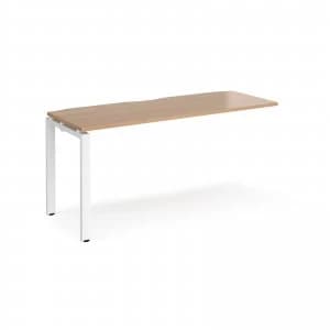 Adapt II Add On Unit Single 1600mm x 600mm - White Frame Beech top