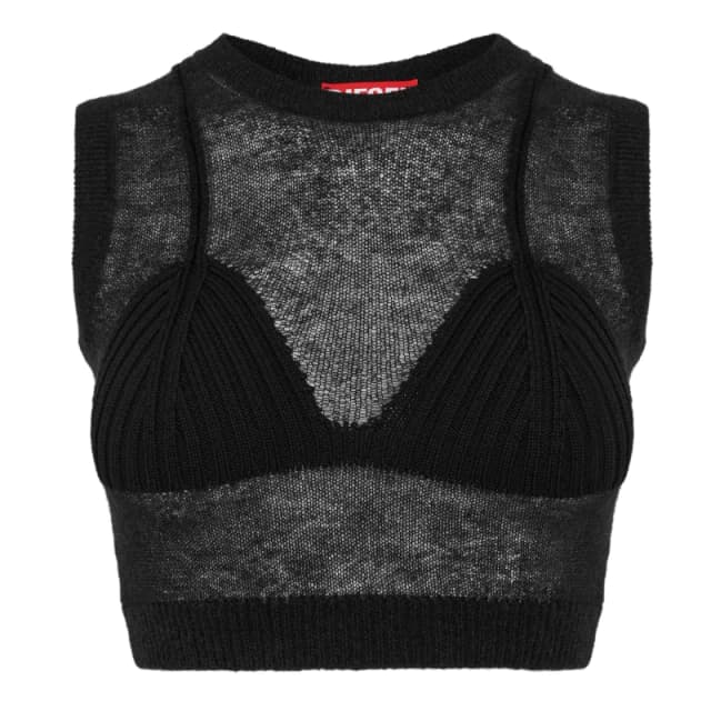 Diesel Womens Arstica Mgli Knitted Top Black female 6