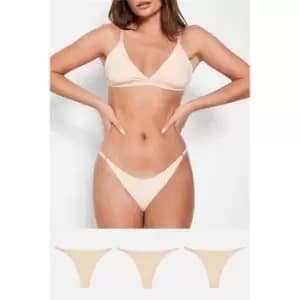 I Saw It First Nude Secret Solutions 3 Pack Seamless Thongs - Nude