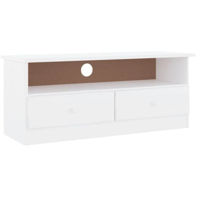 Vidaxl TV Cabinet With Drawers Alta White 100X35X41cm Solid Wood Pine, White 353934