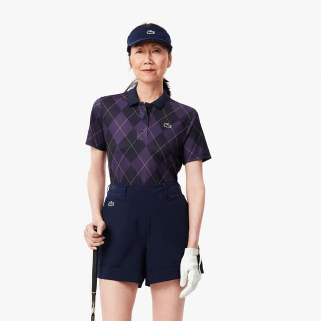 Lacoste Regular Fit UV Protect Golf Polo Shirt Purple female 8