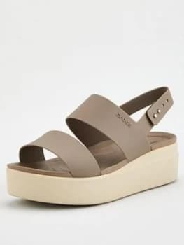 Crocs Brooklyn Low Wedge Sandal - Mushroom, Mushroom, Size 3, Women