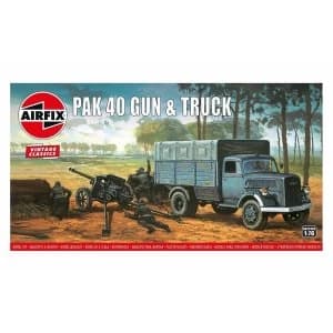 Pak 40 Gun & Track 1:76 Vintage Classic Military Air Fix Model Kit