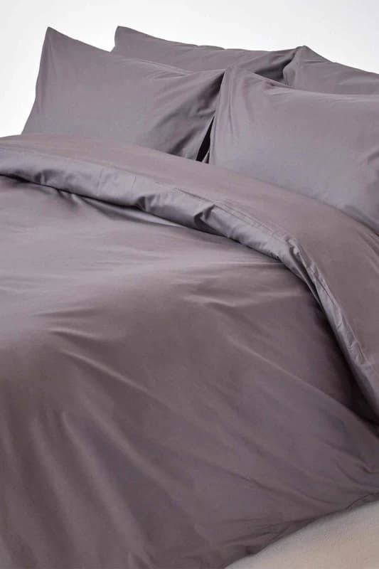 Homescapes Dark Grey Egyptian Cotton Duvet Cover With Pillowcases 200 Tc, Double