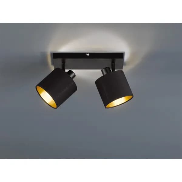 Tommy Modern 2 Light Twin Ceiling Spotlight Black Matt