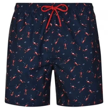 Hugo Boss Scuba Print Swim Shorts Open Blue Size L Men