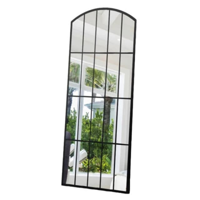 Minster Decorative Garden Wall Mirror - Cast Iron/metal - L2 X W75 X H170 Cm - Black