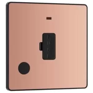 BG Evolve Polished Copper 13A Unswitched Fused Connection Unit with Power LED Indicator & Flex Outlet