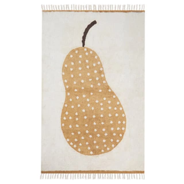 Beliani Kids Rug Khidari Mustard Off-White 140 X 200 Cm Cotton