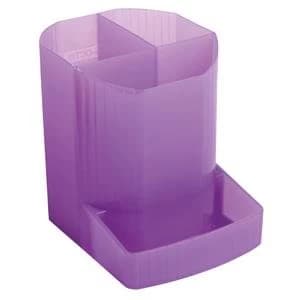 Exacompta Iderama 3 Compartment Pen Pot Purple W90 x D123 x H110mm