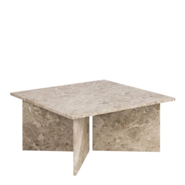 Furniture To Go Vega Square Coffee Table With Brown Marble Top 90Cm