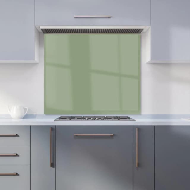 Warren Reed - Designer Sage Green Kitchen Splashback Size: 600mm x 750mm Green Unisex 600mm x 750mm